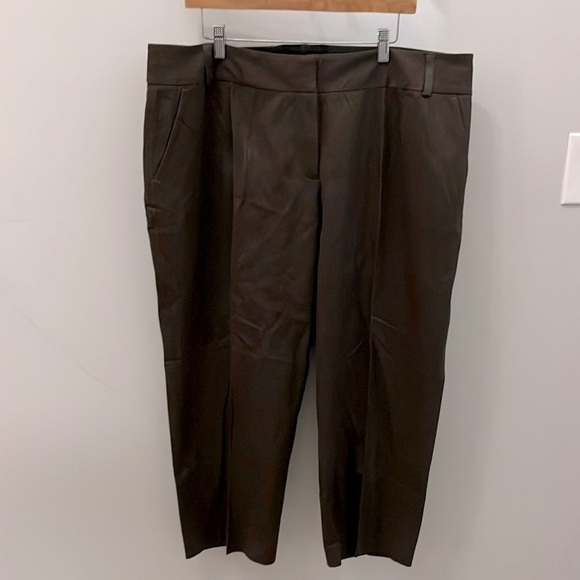 Talbots Pants NWT Brown Cropped Stretch Crepe Straight Leg Size 20W - Picture 1 of 10